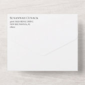 紫の白いフローラアンパサンド結婚写真 オールインワン招待状 (裏面)