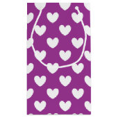 紫の白いポルカハート スモールペーパーバッグ (裏面)