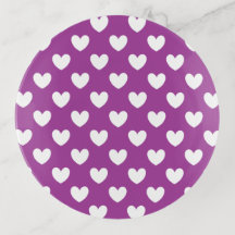 紫の白いポルカハート