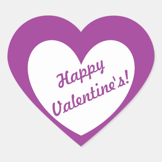 紫の白いポルカハート ハートシール (正面)