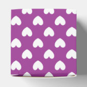 紫の白いポルカハート フェイバーボックス (上部)