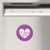 紫の白いポルカハート マグネット (インサイチュ (食洗機))