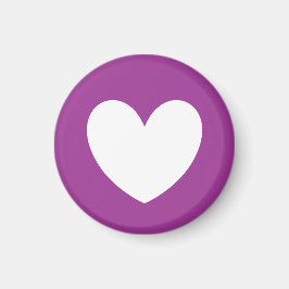 紫の白いポルカハート マグネット