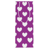 紫の白いポルカハート ワインギフトバッグ (裏面)