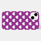 紫の白いポルカハート Case-Mate iPhoneケース (裏面 (横))