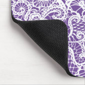 紫の白いレース マウスパッド (コーナー)