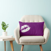 紫の白い唇の滑らかな装飾枕 ランバークッション (椅子)