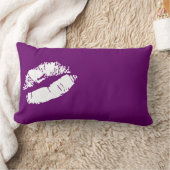 紫の白い唇の滑らかな装飾枕 ランバークッション (ブランケット)