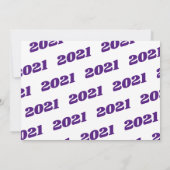 紫の白い学校の色の写真卒業 招待状 (裏面)