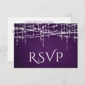 紫の白い文字王室の灯 出欠カード (正面/裏面)