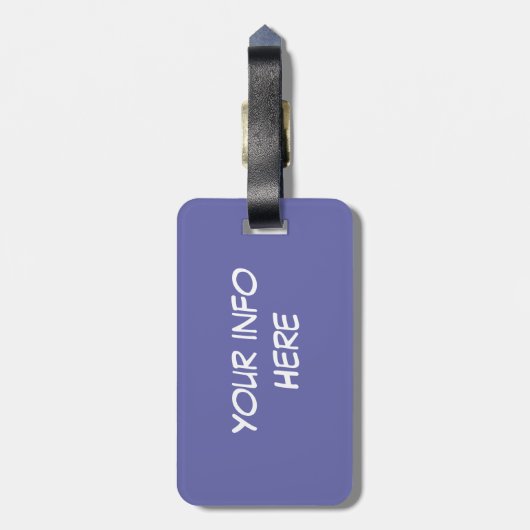 紫の白い水玉模様ペリウィンクルラグ ラゲッジタグ (裏面縦)