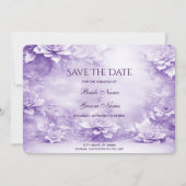 紫の白い花が日付を保存 セーブザデート (正面)