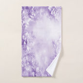 紫の白い花のタオルセット バスタオルセット (ハンドタオル)