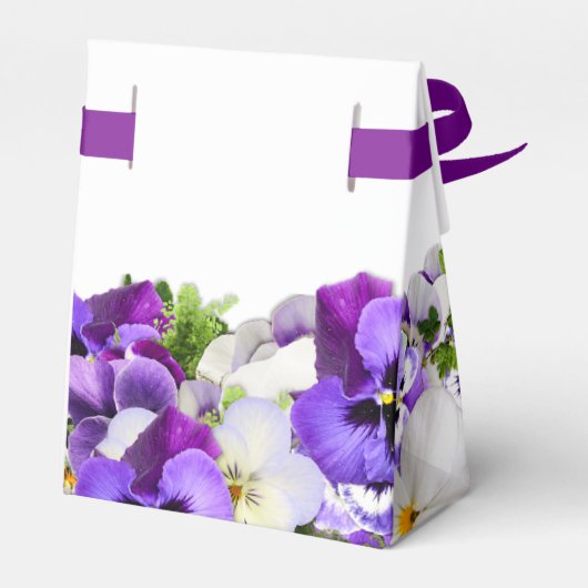 紫の白い花模様の誕生日の名前ありがとう フェイバーボックス (裏面サイド)