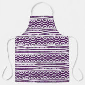 紫の白い部族模様アフリカ エプロン (正面)
