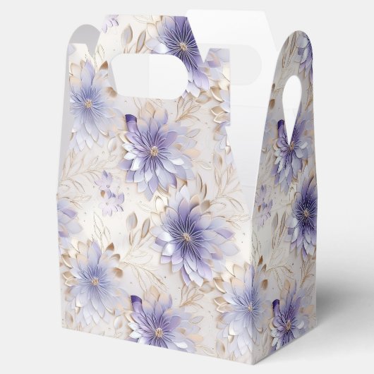 紫の白い金ゴールドの花 フェイバーボックス (オープン)
