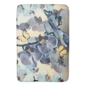 紫の白い黄色の蘭のフローラ バスマット (正面縦)