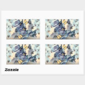 紫の白い黄色の蘭のフローラ 長方形シール (シート)