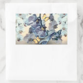 紫の白い黄色の蘭のフローラ 長方形シール (バッグ)