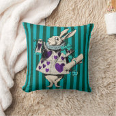 紫の白うさぎハート クッション (ブランケット)