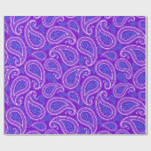 紫の白とターコイズヴィンテージペイズリー2パターン ラッピングペーパー (フラット)