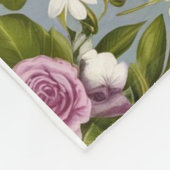 紫の白とピンクの花 フリースブランケット (角)