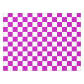 紫の白のチェッ市松模様にクパターン テーブルクロス (正面(横))