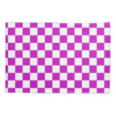 紫の白のチェッ市松模様にクパターン 枕カバー (裏面)