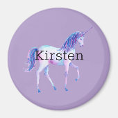 紫の白のユニコーン マグネット (正面)