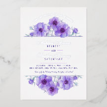 紫の白アネモンフローラの結婚水色