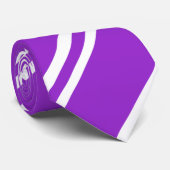 紫の白パタストライプのーン ネクタイ (ロール)