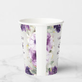 紫の白フローラ40歳の誕生日 紙コップ (右)