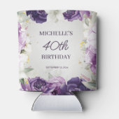 紫の白フローラ40歳の誕生日 缶クーラー (裏面)