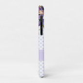 紫の白フローラ パーソナライズされた Case-Mate iPhoneケース (裏面/左)