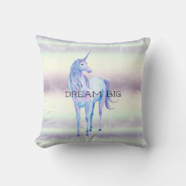 紫の白ユニコーンの夢 クッション