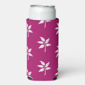 紫の白離れ色のシルエットパターン スリム缶クーラー (Seltzer正面)