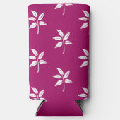 紫の白離れ色のシルエットパターン スリム缶クーラー (正面)