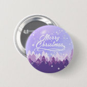 紫の白雪平和な森メリークリスマス 缶バッジ (正面&裏面)