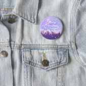 紫の白雪平和な森メリークリスマス 缶バッジ (インサイチュ)