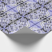 紫の白黒カーリー抽象芸術の繰り返しパターン ラッピングペーパー (角)