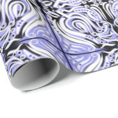紫の白黒カーリー抽象芸術の繰り返しパターン ラッピングペーパー (ロールコーナー)