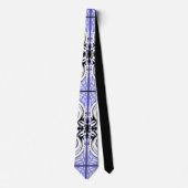 紫の白黒曲線抽象芸術パターン ネクタイ (正面)