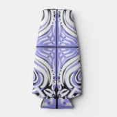 紫の白黒曲線抽象芸術パターン ボトルクーラー (正面)