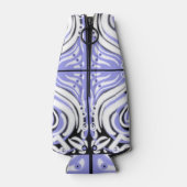 紫の白黒曲線抽象芸術パターン ボトルクーラー (裏面)