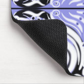 紫の白黒曲線抽象芸術パターン マウスパッド (コーナー)