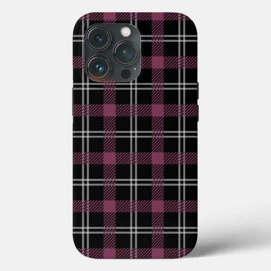 紫の白黒格子模様の背景 Case-Mate iPhoneケース (裏面)