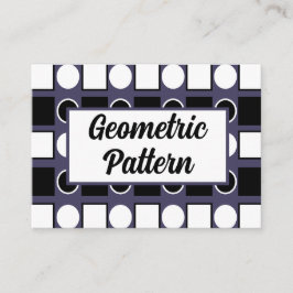 紫の白黒正方形の円ジオメトリ 名刺