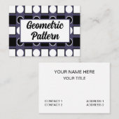紫の白黒正方形の円ジオメトリ 名刺 (正面/裏面)