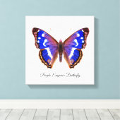 紫の皇帝バタフライウォーター絵画カラー キャンバスプリント (インサイチュ (ウッドフロア))