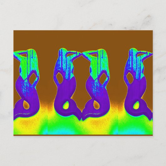 紫の監視台の人魚 ポストカード (正面)